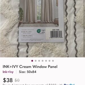 Cream Window Panel - for Terri